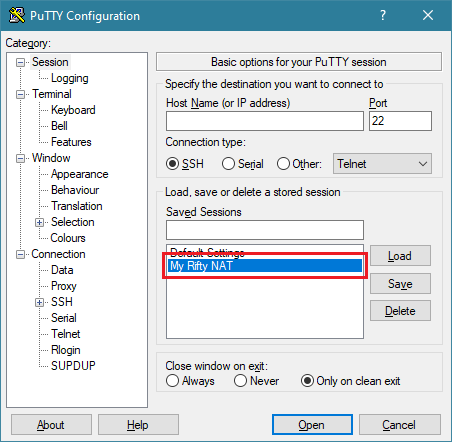 Подключаемся к созданному хосту